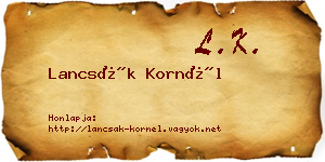 Lancsák Kornél névjegykártya