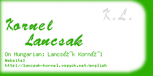 kornel lancsak business card